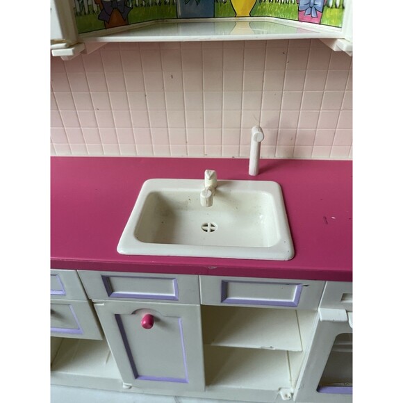 Tyco Vintage Kitchen Littles Deluxe Kitchen Center Refrigerator Stove WORKS READ - Picture 4 of 15